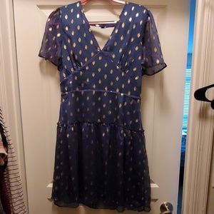 Turquoise gold spotted dress